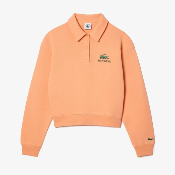 Sporty & Rich x Lacoste Polo Neck in Orange, size 34 (fits XS/S) - Picture 1 of 12